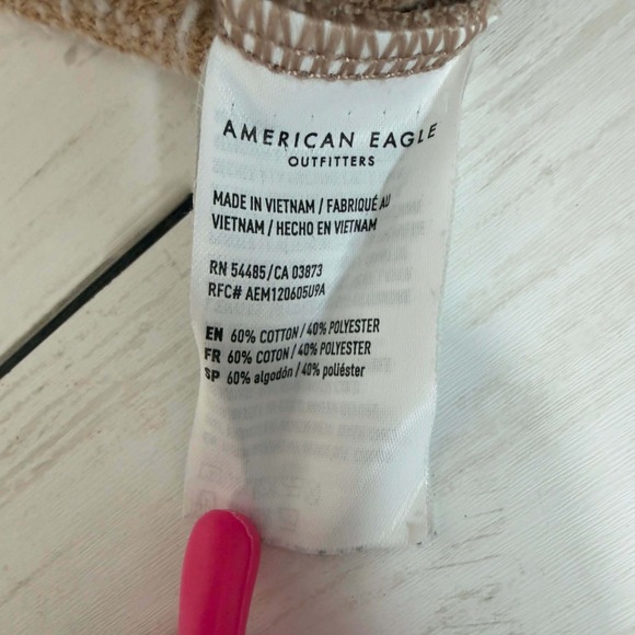 Women's American Eagle Tan Fleece Jogger Sweatpants Casual Lounge Size M - Picture 5 of 5